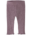 Name It Leggings - Uld/Silke - Rib - NbfWossa - Toadstool