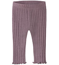 Name It Leggings - Uld/Silke - Rib - Hulmønster - NbfWossa - Toa