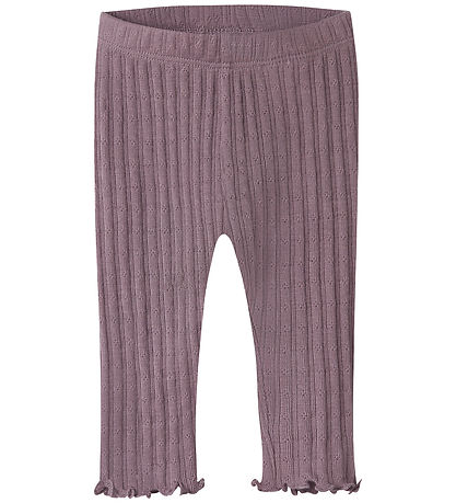 Name It Leggings - Uld/Silke - Rib - NbfWossa - Toadstool