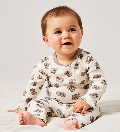 Name It Leggings - Uld - NbnWillu - Snow White/Teddy Bear