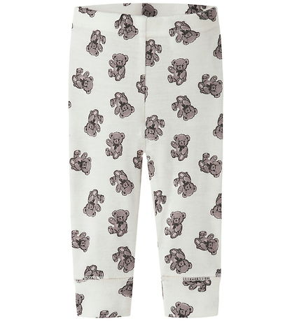 Name It Leggings - Uld - NbnWillu - Snow White/Teddy Bear