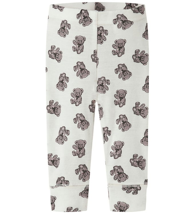 Name It Leggings - Uld - NbnWillu - Snow White/Teddy Bear