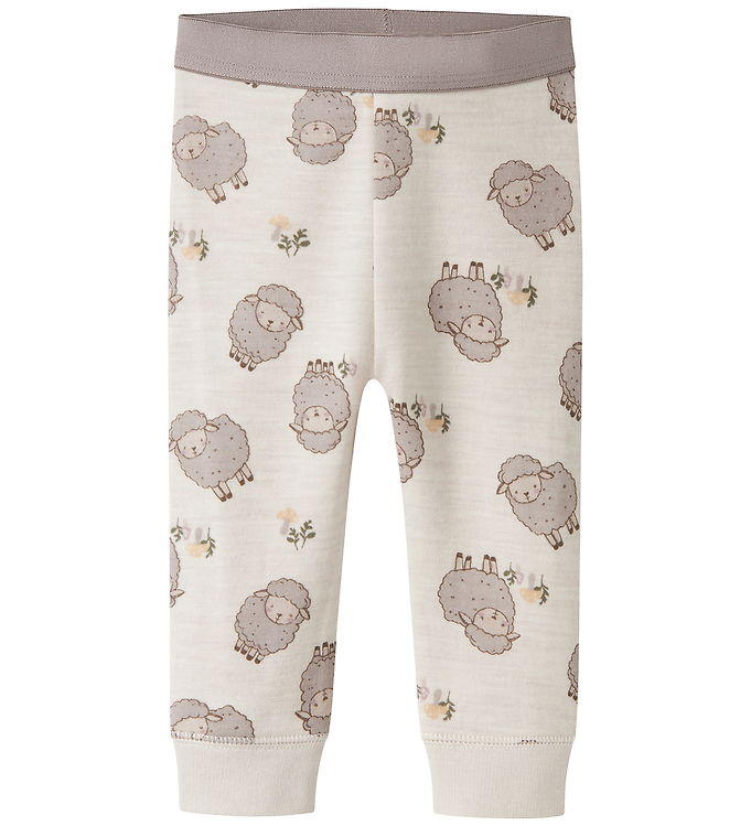 Name It Leggings - Uld/Bomuld - NbnWup - Peyote Melange/Sheep