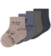 Name It Strømper - 4-pak - Uld/Bomuld - NbmWak -  Sate Jaq/Ombre