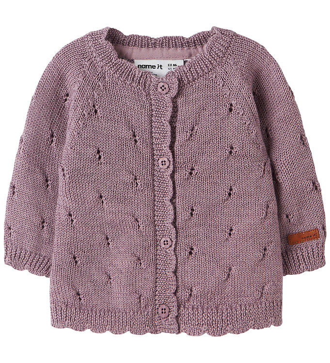 Name It Cardigan - Uld - Hulmønster - NbfWrilla - Toadstool