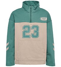 Hummel Sweatshirt - HmlTimmi - Half Zip - Blue Spruce