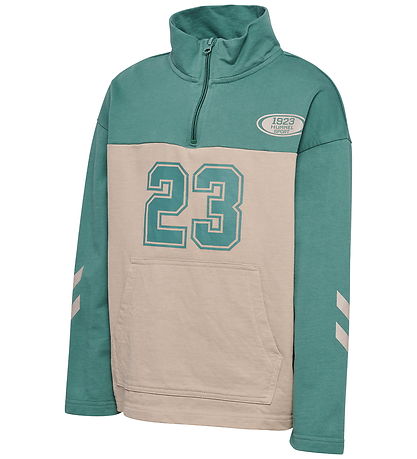 Hummel Sweatshirt - HmlTimmi - Half Zip - Blue Spruce