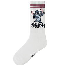 Name It Strømper - Stitch - NkfAdis - Bright White/Wild Ginger
