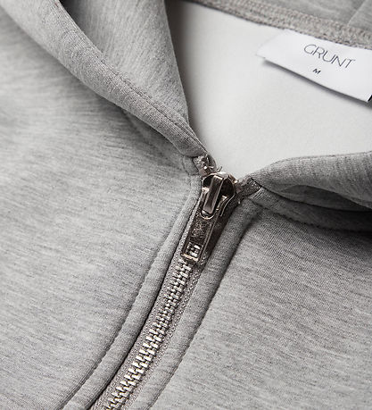 Grunt Cardigan - GrHebona Scuba - Light Grey Melange