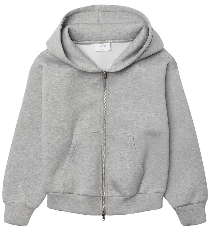 Grunt Cardigan - GrHebona Scuba - Light Grey Melange