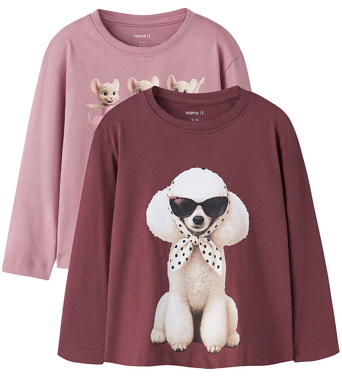 Name It Bluse - 2-pak - NmfVotea - Wild Ginger/Lilas Ballerina M