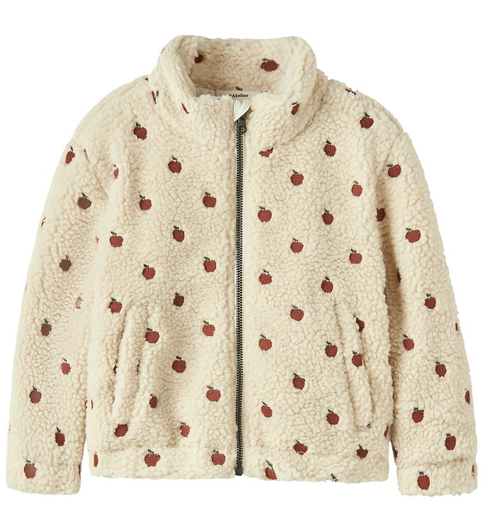 Lil' Atelier Fleecejakke - Teddy - NmfNalo Loose - Turtledove/Ap