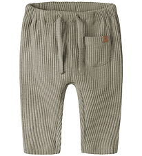 Lil' Atelier Bukser - Rib - NbmRajo - Moss Gray