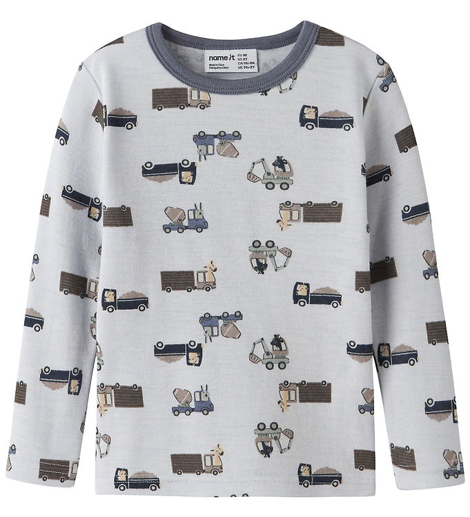 Name It Bluse - Uld -NmmWillit - Arctic Ice/ANIMALS AT WORK
