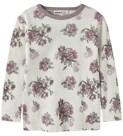 Name It Bluse - Uld - NmfWillitus - Snow White/Flower Bouquet