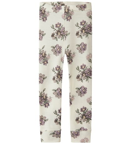 Name It Leggings - Uld - NmfWillitus - Snow White/Flower Bouquet