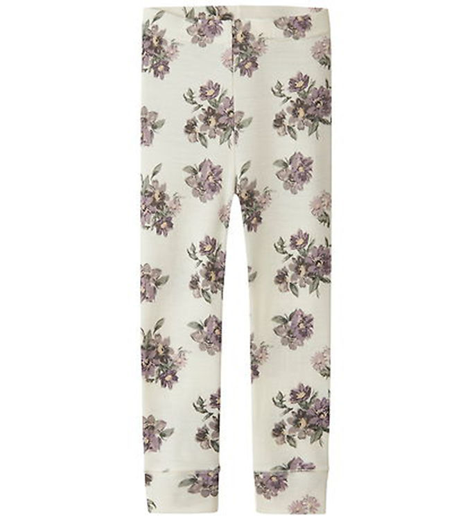 Name It Leggings - Uld - NmfWillitus - Snow White/Flower Bouquet