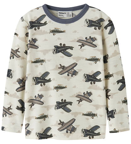 Name It Bluse - Uld - NmmWillitus - Snow White/Airplanes