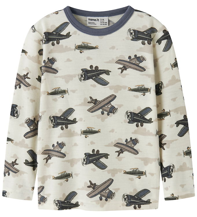 Name It Bluse - Uld - NmmWillitus - Snow White/Airplanes