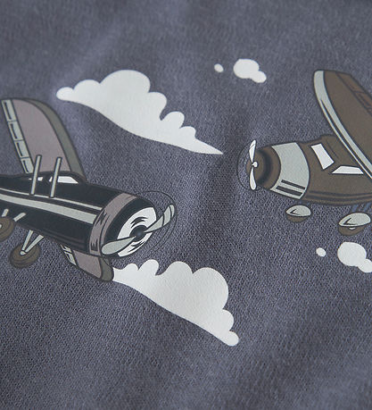 Name It Bluse - Uld - NmmWillitus - Folkstone Gray/Airplanes