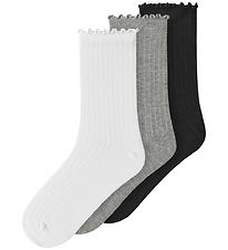 Name It Strømper - NkfNilua - 3-pak - Black/Grey/White
