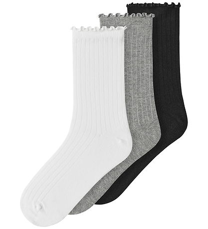 Name It Strømper - NkfNilua - 3-pak - Black/Grey/White