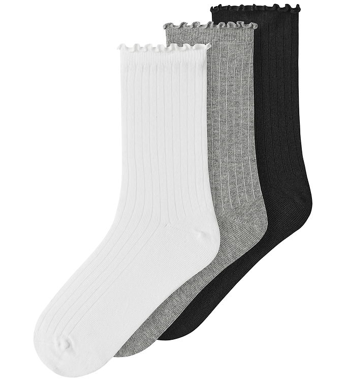 Name It Strømper - NkfNilua - 3-pak - Black/Grey/White