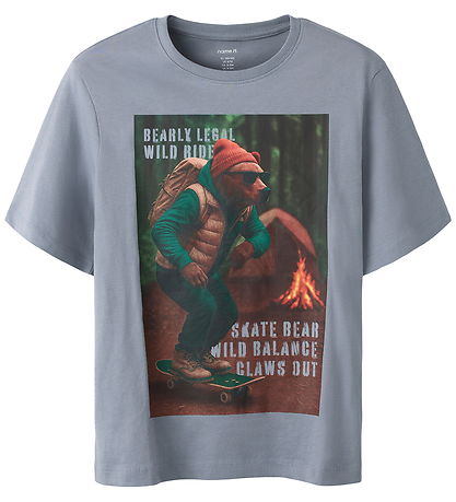 Name It T-shirt - NkmVoto - Tradewinds/Skater Bear