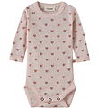 Lil Atelier Body l/æ - Uld - NbfNoel - Morganite m. Hjerter