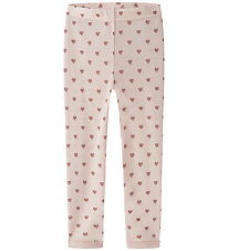 Lil Atelier Leggings - Uld - NmfNoel - Morganite m. Hjerter