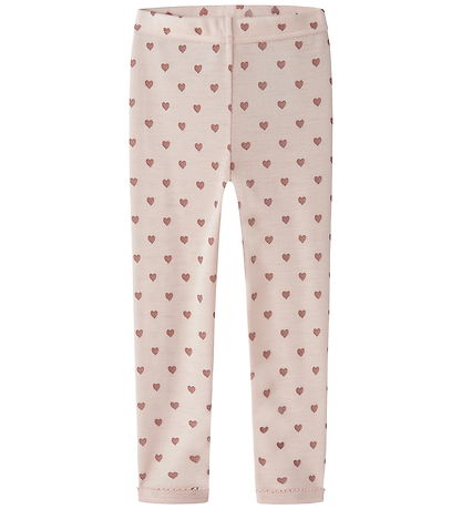 Lil Atelier Leggings - Uld - NmfNoel - Morganite m. Hjerter