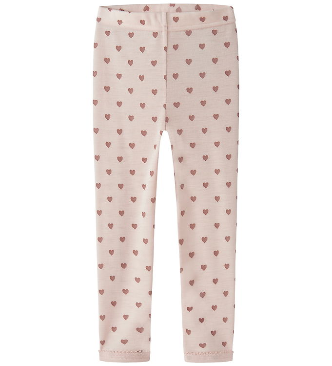 Lil Atelier Leggings - Uld - NmfNoel - Morganite m. Hjerter