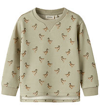 Lil Atelier Sweatshirt - NmmJobo - Moss Gray m. Ænder