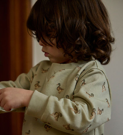 Lil Atelier Sweatshirt - NmmJobo - Moss Gray m. Ænder