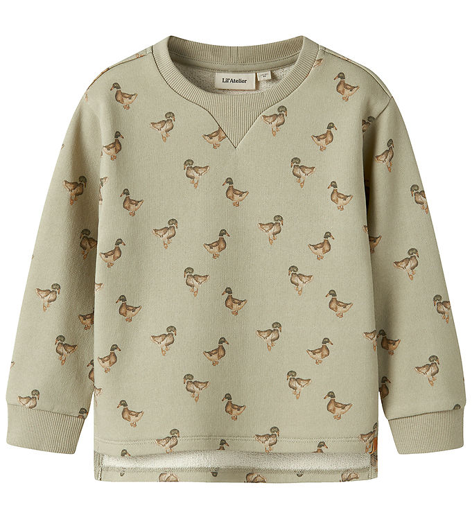 Lil Atelier Sweatshirt - NmmJobo - Moss Gray m. Ænder