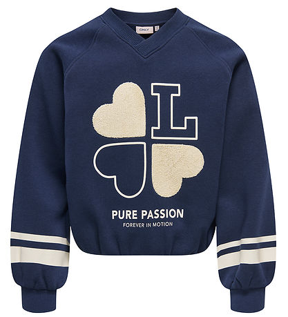 Kids Only Sweatshirt - KogColetta - Navy Blazer/Love