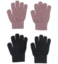 Name It Handsker - Strik - NkfMagic - 2-pak - Black/WISTFUL MAUV