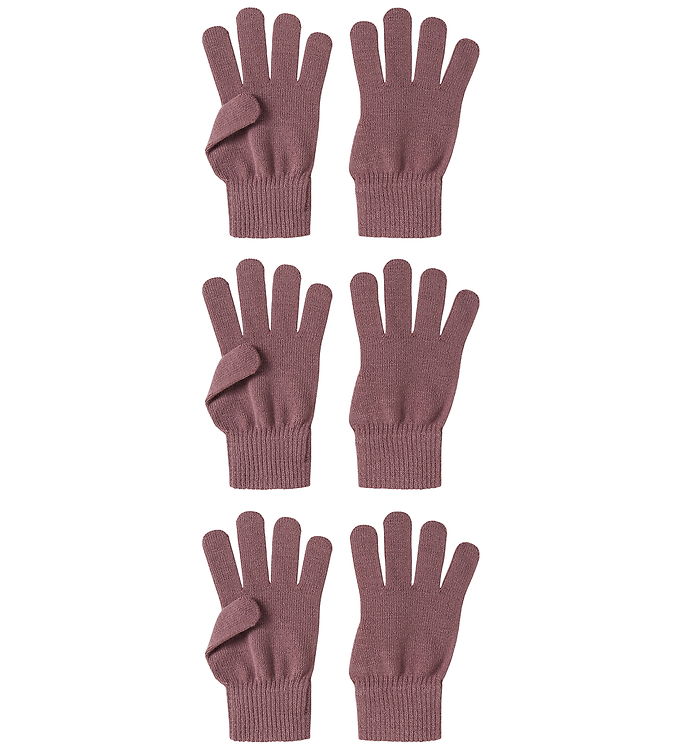 Name It Handsker - Strik - NknMagic - 3-pak- Wistful Mauve