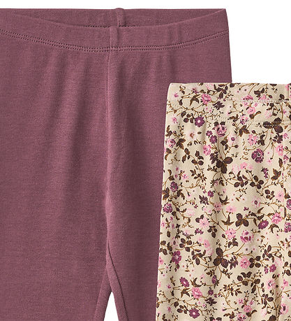Wheat Leggings 2-pak - Jules - Soft Sand Flower Wine