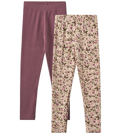 Wheat Leggings 2-pak - Jules - Soft Sand Flower Wine