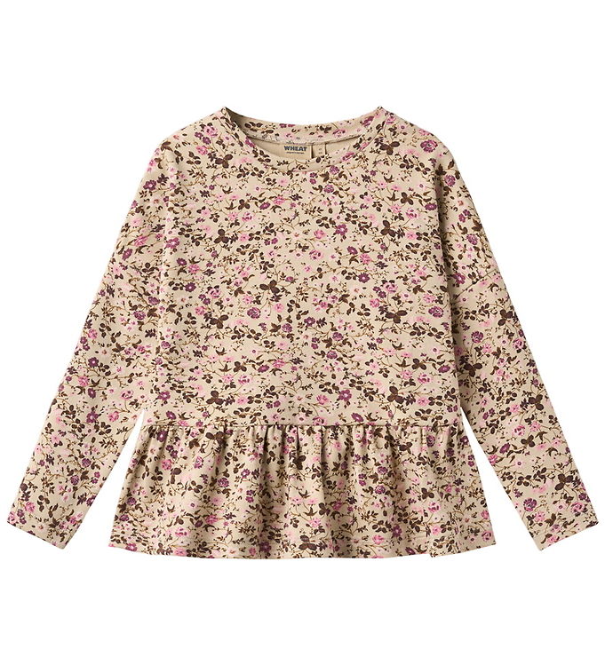 Wheat Bluse - Carolina - Soft Sand Flower Wine