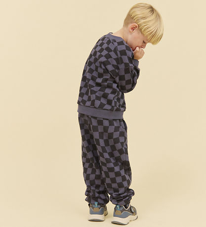 Wheat Sweatpants - Cosmo - Navy Blue Check
