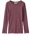 Wheat Bluse - Rib - Ida - Eggplant
