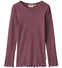 Wheat Bluse - Rib - Ida - Eggplant