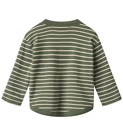 Wheat Bluse - Osvald - Dark Green Stripe