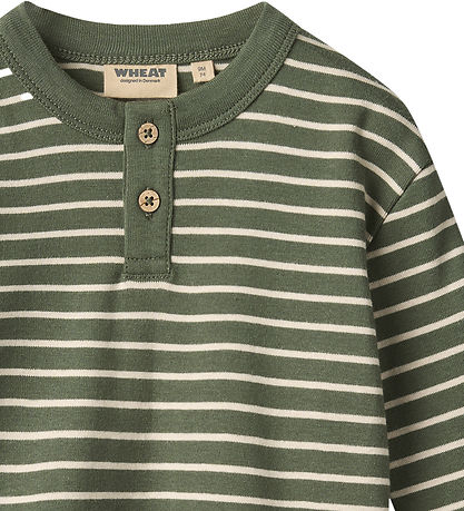 Wheat Bluse - Osvald - Dark Green Stripe