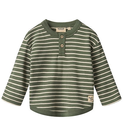 Wheat Bluse - Osvald - Dark Green Stripe