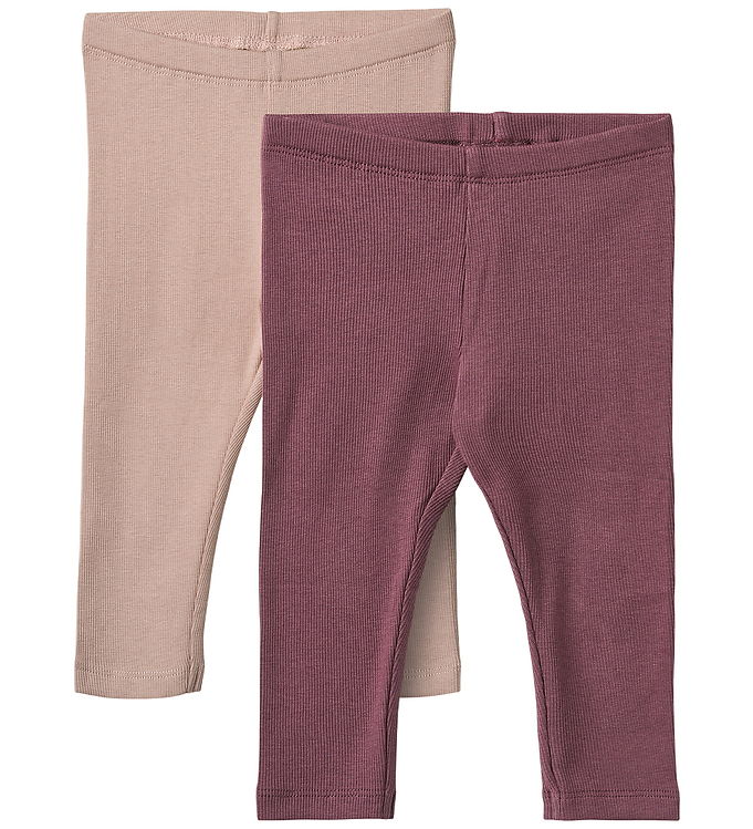 Wheat Leggings - 2-pak - Rib - Jules - Eggplant