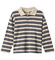 Wheat Poloshirt - Fred - Greyblue Stripe