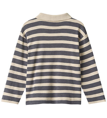 Wheat  Polobluse - Fred - Greyblue Stripe